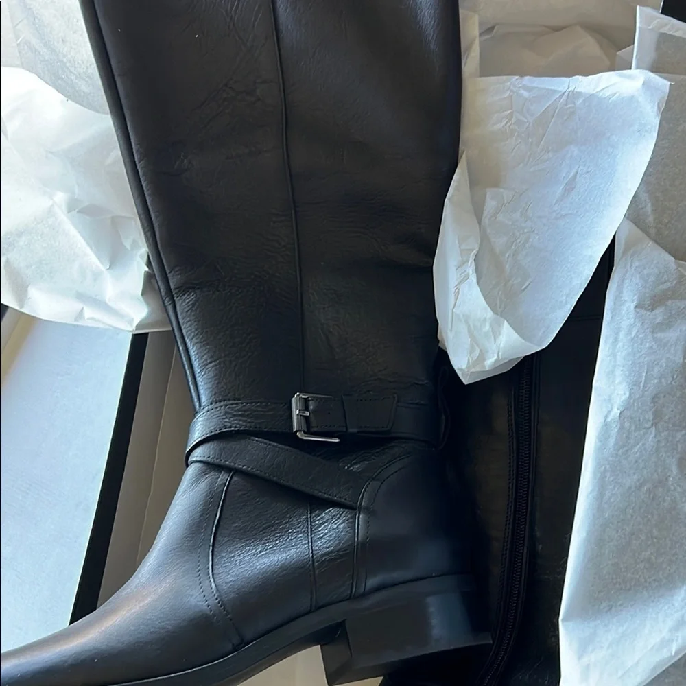 Rena Black Wide Calf Women's Boots - Picture 1 of 2